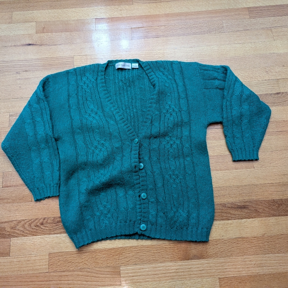 Vintage Paris Sports Club Mohair Blend Sweater Adult/women's medium Cable Knit
